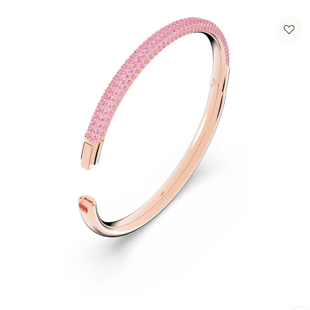 Swarovski Luxury Bangle. Pink Crystals and rose plated gold.